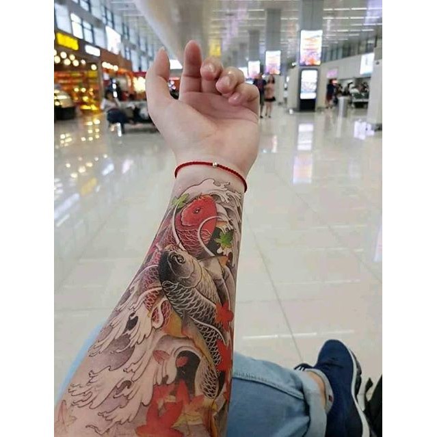 Hình xăm dán cá chép đôi tặng hình xăm dán mini