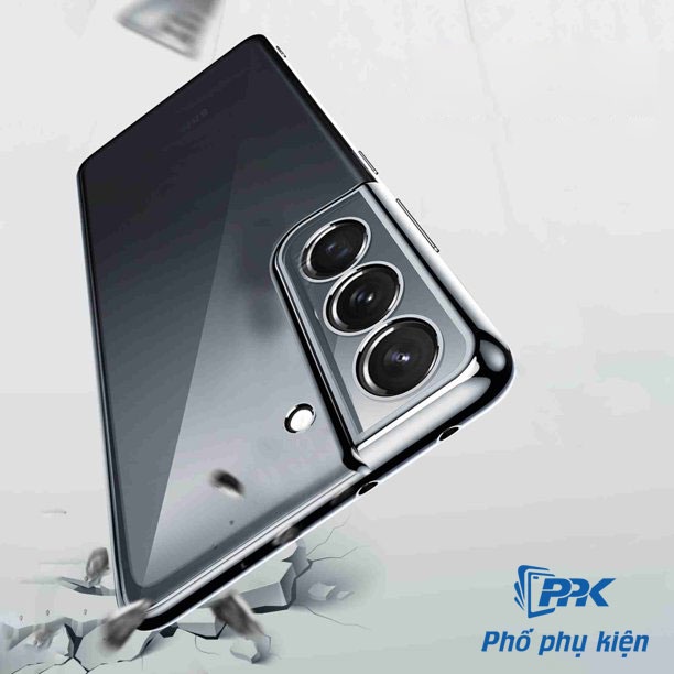Ốp lưng Samsung S21, S21 Plus, S21 Ultra chống vân tay mặt lưng trong suốt viền màu tạo điểm nhấn chính hãng Sulada