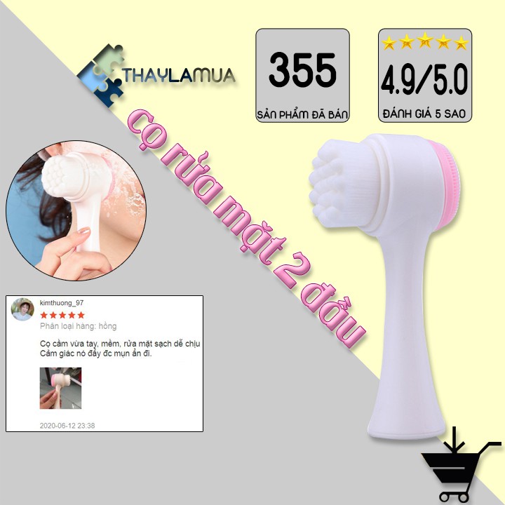 Cây cọ rửa và massage mặt 2 đầu