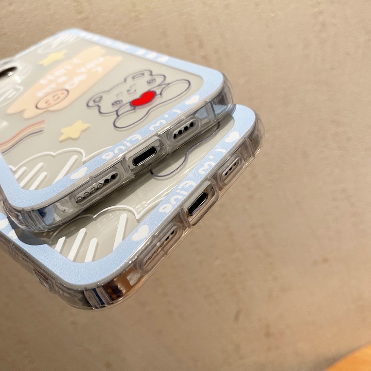 Casing Realme C11 2020 C20 2021 C15 C17 7i C21 C21Y C25Y C1 C2 2 U1 3 5 5i 5s 6 7 8 4G 5G X Xt X50 Pro Narzo Cute Bear Tpu Shockproof Clear Soft Phone Case Full Back Cover HLE 02
