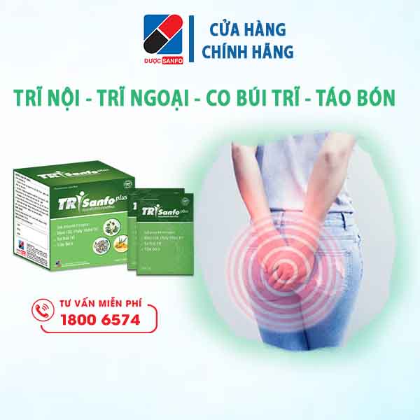 TriSanfo Plus - Dành cho người bị trĩ, táo bón, sa búi trĩ, chảy máu trĩ - Hộp 15 gói x 5g