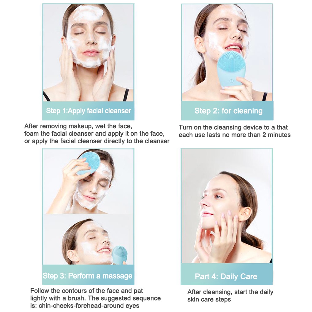 [Hàng mới về] Máy rửa mặt bằng silicone không thấm nước tiện lợi