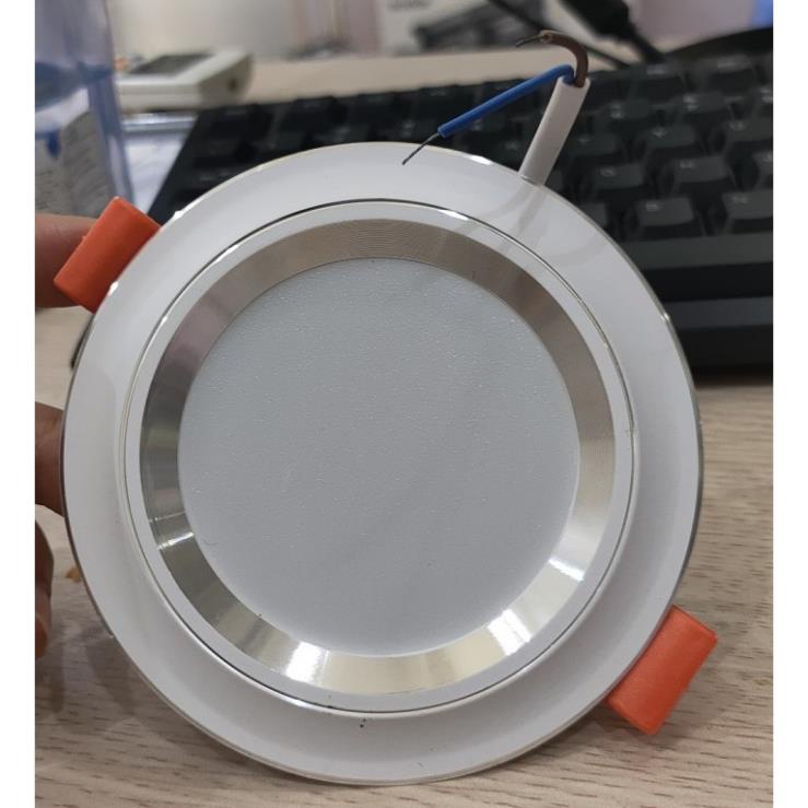 Combo 3 Đèn Led âm trần đổi màu 3w viền vàng, viền bạc, đèn mắt trâu, đèn phòng ngủ, đèn trang trí