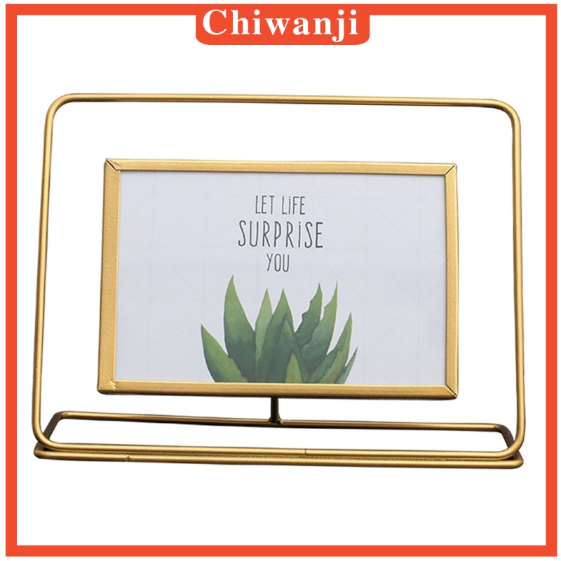 [Chiwanji] Khung Ảnh Bằng Kính Nén Kim Loại Nổi Có Chân Đứng Ngang Hoặc Dọc Để Bàn Số Thẻ