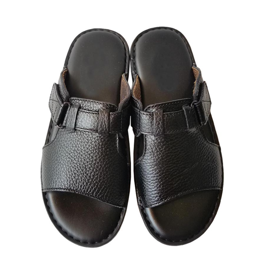 Dép Da Nam Da Bò Thật, Dép Nam Quai Ngang Da Bò Thật Cao Cấp HKT Shop DNA688