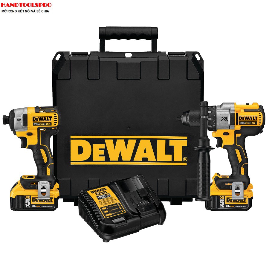 Combo máy khoan và vặn vít DCD996 + DCF887 + 2pin 4Ah + sạc DCB115 + Valy DEWALT DCK299M2