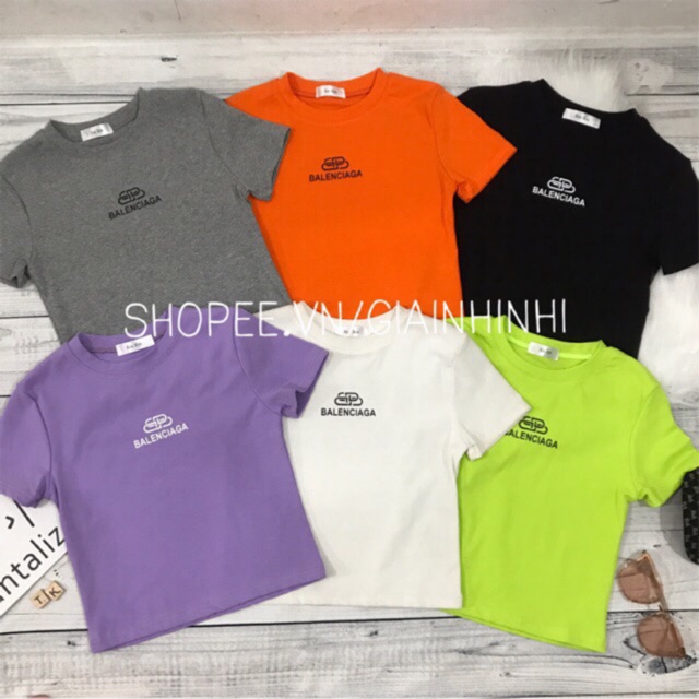 Áo thun xin xin cổ tròn form ôm dáng crop, Áo phông ngắn tay in chữ ngực BB XX301 - NhiNhi Shop