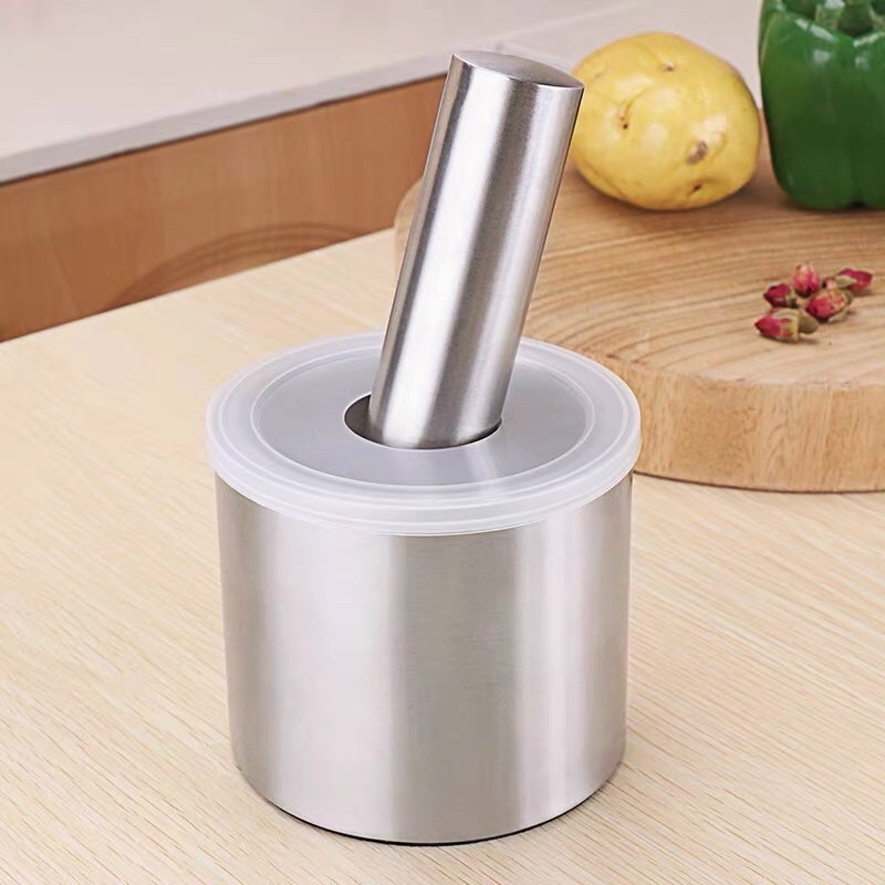 Bộ Chày Cối Inox 304 Cao Cấp, Chày Giã Nghiền Thức Ăn Thực Phẩm Bằng Inox