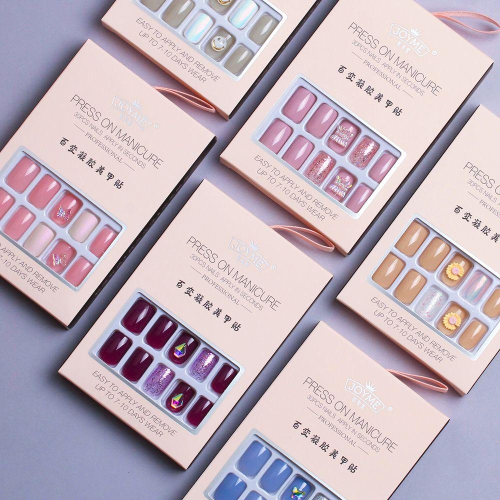 Set 30 Móng Tay Giả 3D Dạng Nhấn Tiện Dụng