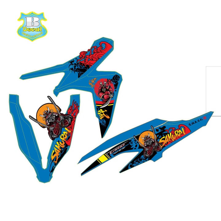 ( Quí khách vui lòng mang ra tiệm cho thợ dán ) Tem vario 150 samurai xanh