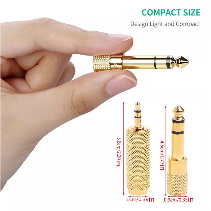 Đầu Chuyển Đổi Cổng 1/4&quot; 6.5 mm Sang 3.5mm 1/8 6.35 Sang Jack Cắm 3.5 Tiện Dụng Cho Micro