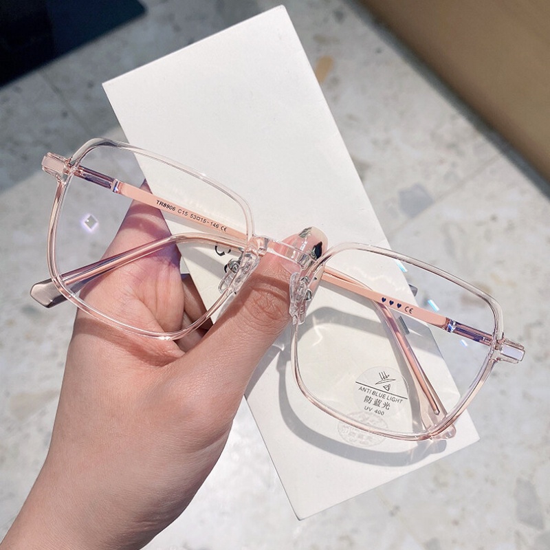 Kính Mát Gọng Vuông Oversized Chống Ánh Sáng Xanh Phong Cách Hàn Quốc Kèm Diopter - 0.5 Đến 600 Cho Nam Và Nữ