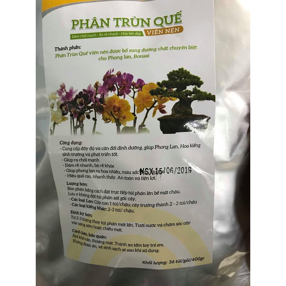 Phân trùn quế viên nén Lavamix tan chậm cho hoa lan, cây kiểng. đâm chồi mạnh Ra rễ nhanh Hoa bền đẹp (36 gói/túi)