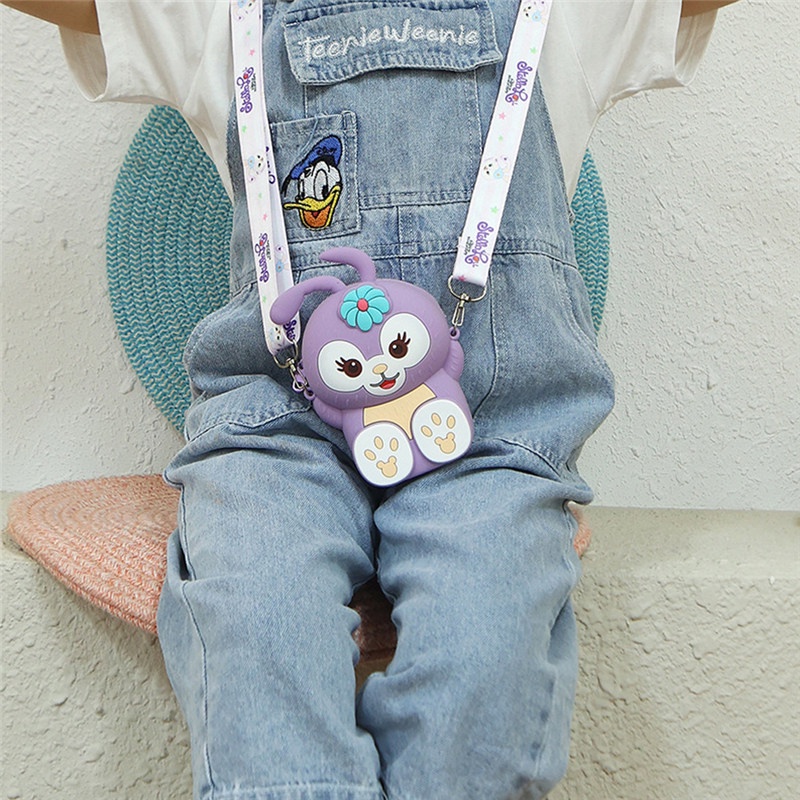 Túi đeo chéo vai bằng silicon họa tiết Stella Disney dễ thương cho bé gái