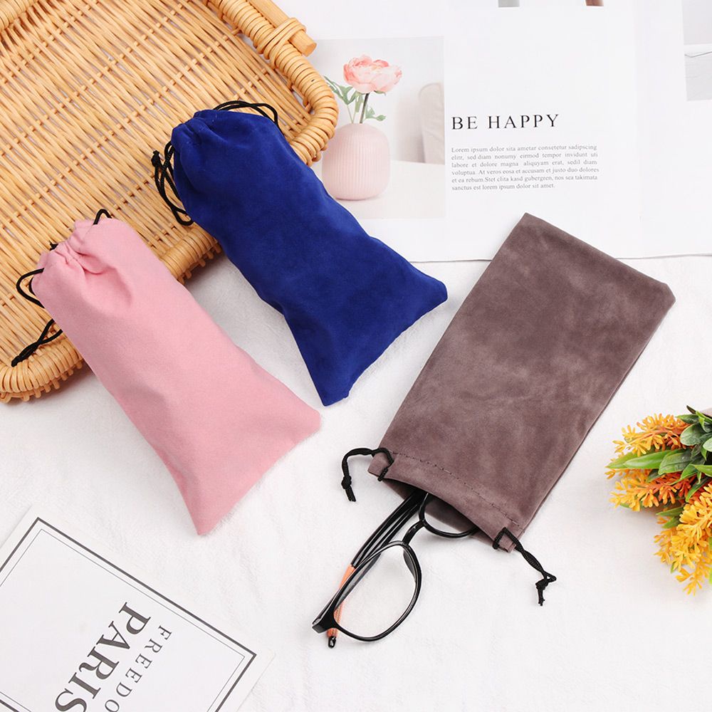Túi vải mềm màu trơn đựng mắt kính tiện dụng