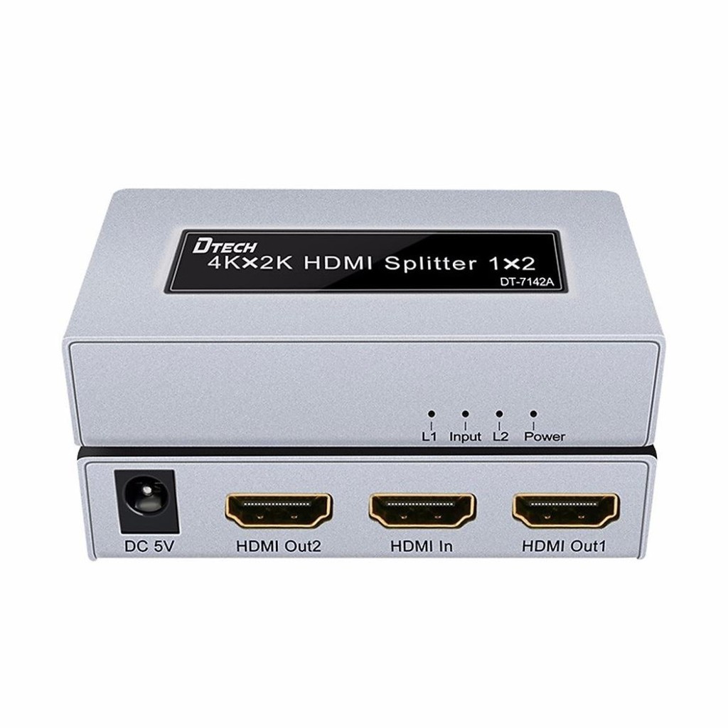 [Chính hãng] - Bộ chia HDMI 1 ra 2 Dtech DT-7142A ( Có giấy tờ COCQ )