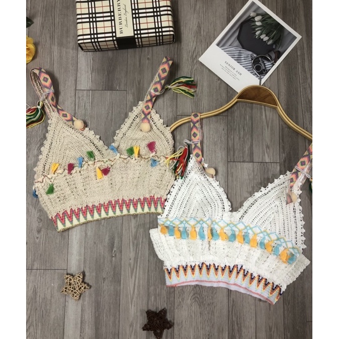 Áo bra len móc nhiều kiểu mặc đi biển⚡️bikini hot