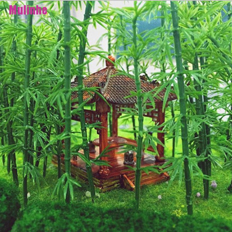 Bộ 20 Mô Hình Cây Tre / Cây Tre Bằng Nhựa Để Bàn Trang Trí