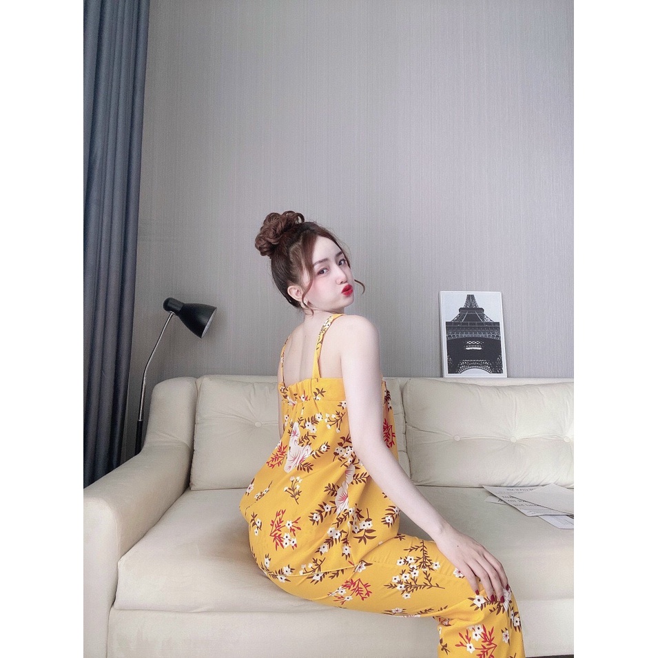 👉👉Sét đồ bộ ngủ quần dài, áo hai dây bản to chất hàn hoa nhí | BigBuy360 - bigbuy360.vn
