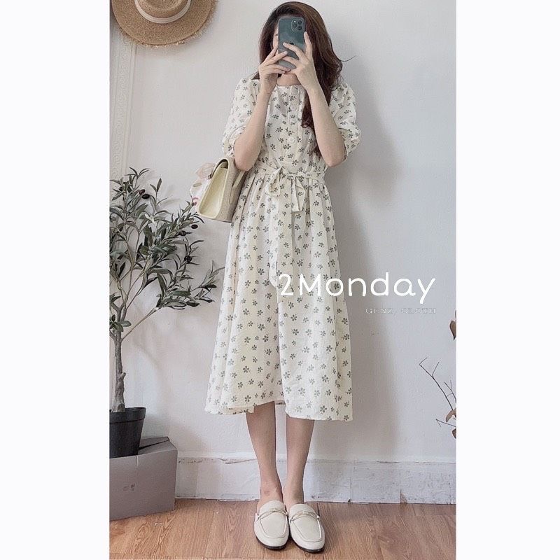 Váy hoa cỏ may mắn hàn quốc thiết kế nhẹ nhàng