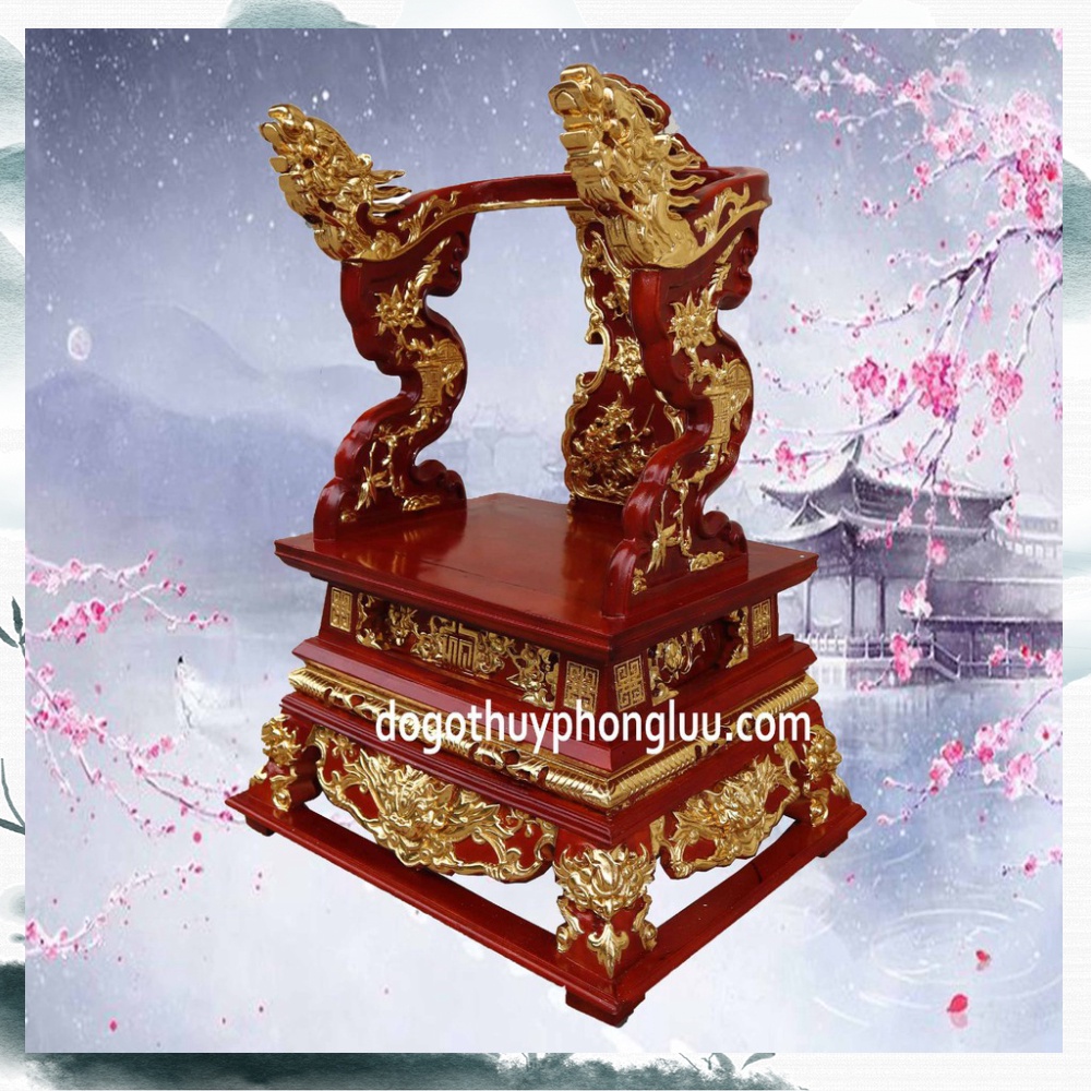Ngai thờ - Long thờ gỗ gụ rát vàng