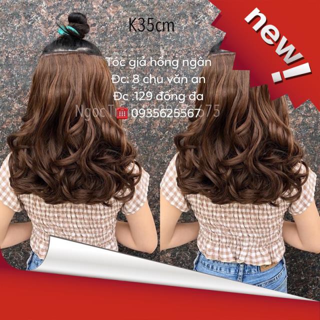 Tóc giả kẹp phím soăn ngắn dài 35p.Free ship
