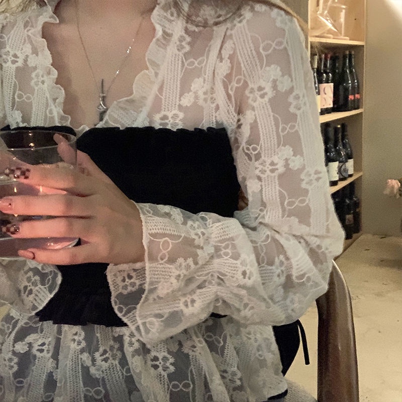 COZOK Áo Tay Dài Cổ Chữ v Dáng Ôm Dễ Phối Đồ Thời Trang Hàn Quốc