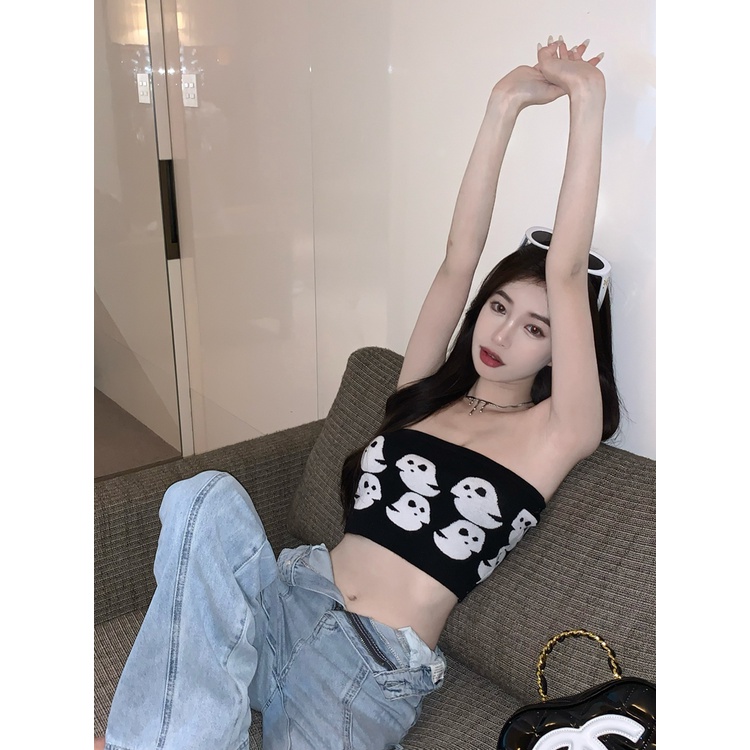 Áo Hai Dây Một Bên Vai Dáng Ôm Thời Trang Hàn Quốc Dành Cho Nữ