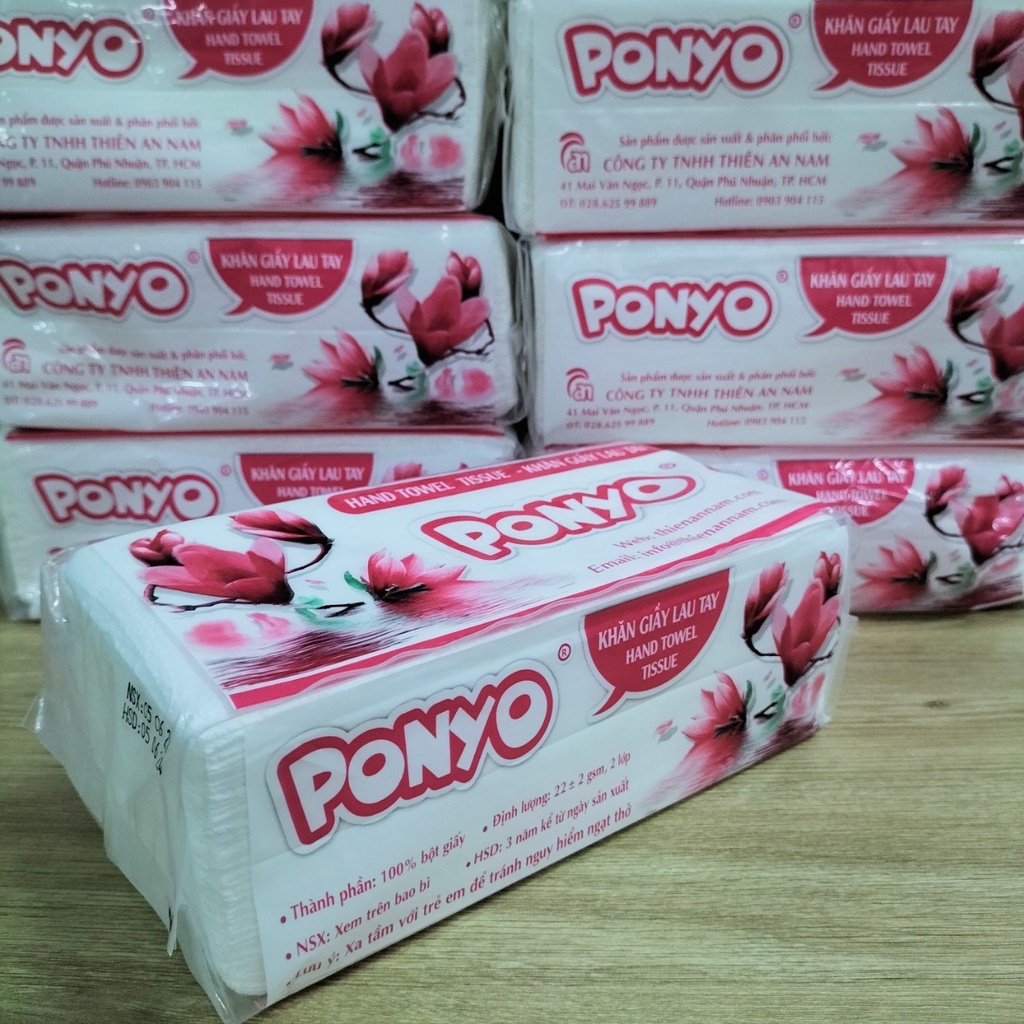 Giấy Lau Tay Ponyo 2 Lớp - 100 tờ