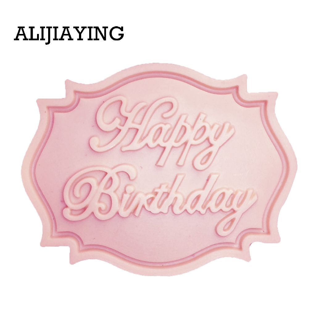 Khuôn làm bánh bằng silicon tạo hình chữ Happy Birthday độc đáo