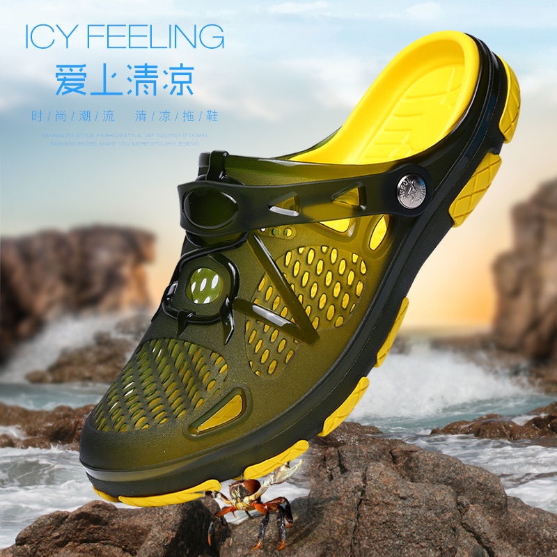 2023 Mới Dép Crocs Chống Trượt Thoáng Khí Siêu Nhẹ Thời Trang Đi Biển Cho Nam