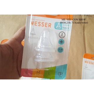 NÚM TY SILICONE CỔ HẸP WESSER - đủ size (katydang)