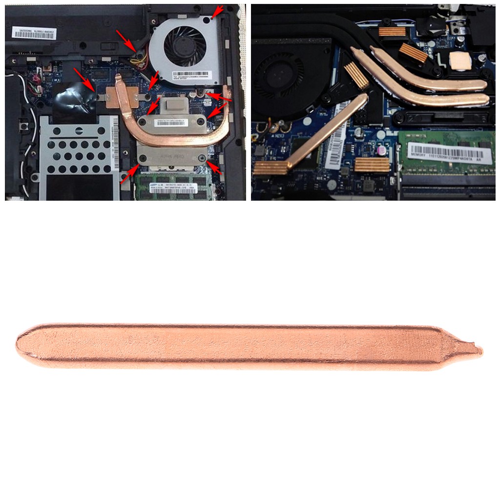 80/130/170/220/300mm Pure Copper Tube Flat Heatsink Cooler For Laptop Notebook