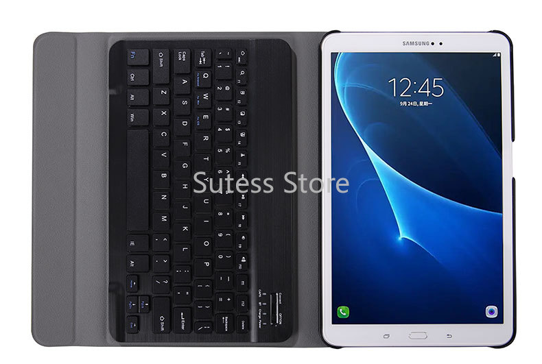 Bao Da Pu Máy Tính Bảng Nắp Lật Nam Châm Kiêm Bàn Phím Bluetooth Cho Samsung Galaxy Tab A 10.5 2018 / T595 / T590 Ốp