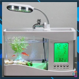 Hồ cá, Bể cá mini kiêm đồng hồ để bàn (trắng,  đen)