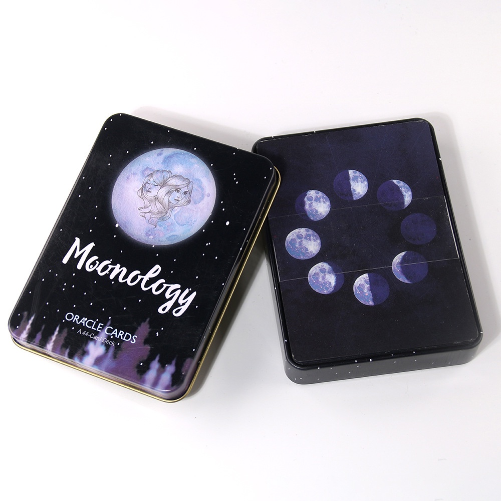 Bộ Bài Moonology Oracle Cards Tarot Hộp Sắt S6
