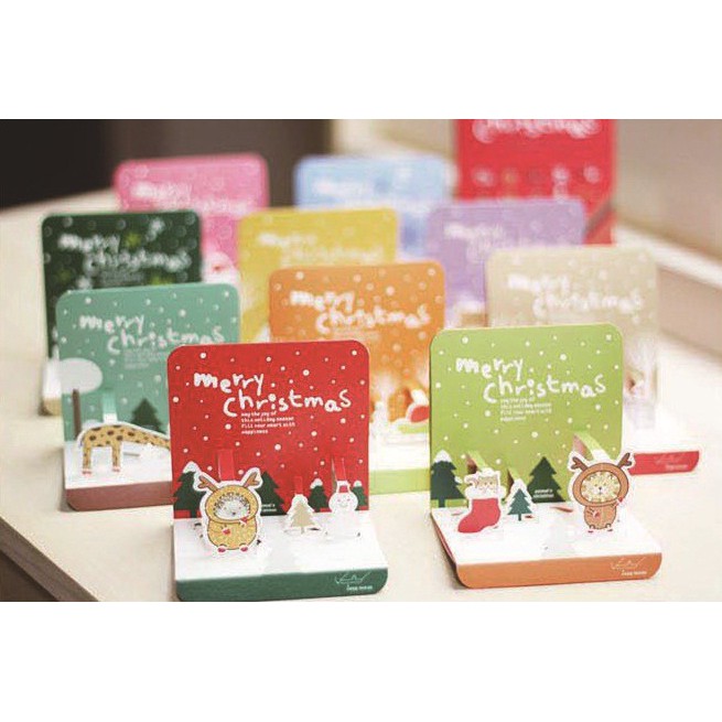 Set 10 thiệp giáng sinh 3D