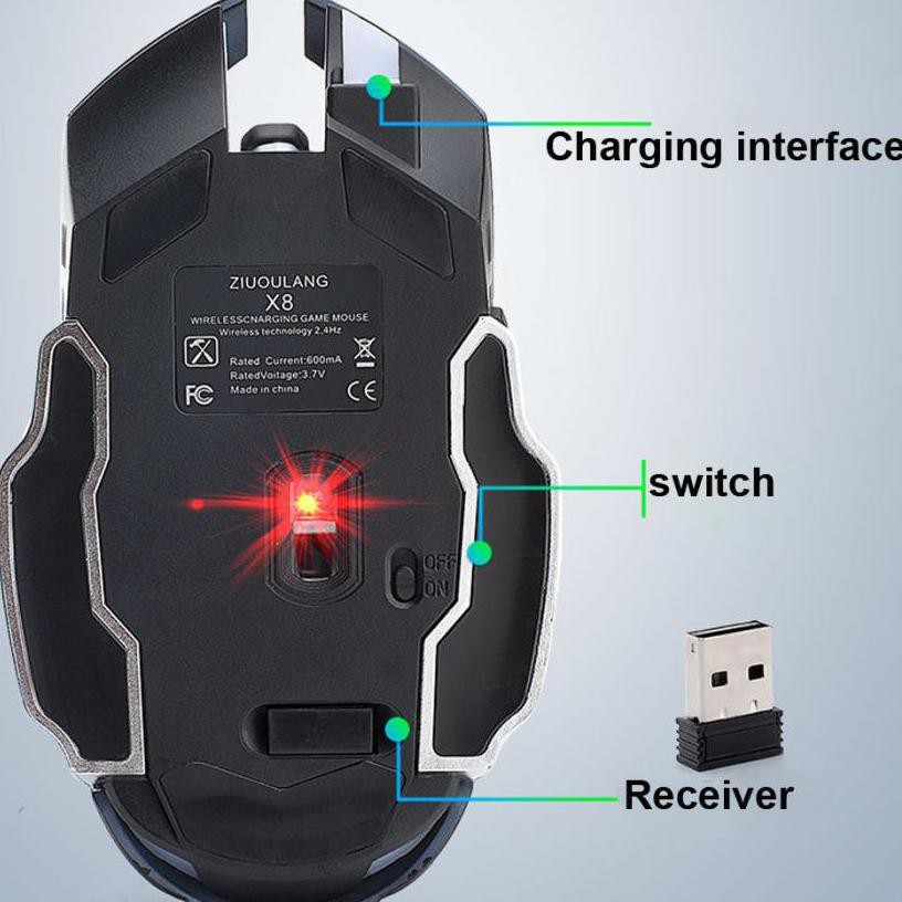Chuột Gaming Không Dây 1800 Dpi - X8- Có Đèn Led | BigBuy360 - bigbuy360.vn