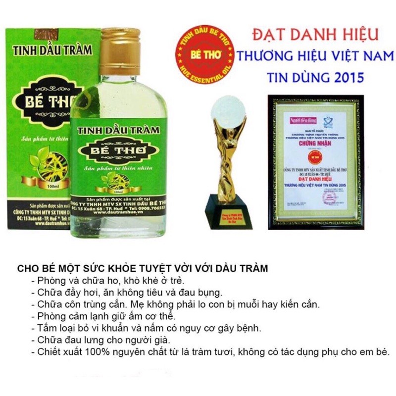 [Quà Tặng Kèm] Tinh dầu Tràm Bé Thơ - Lọ 50ml - 100ml