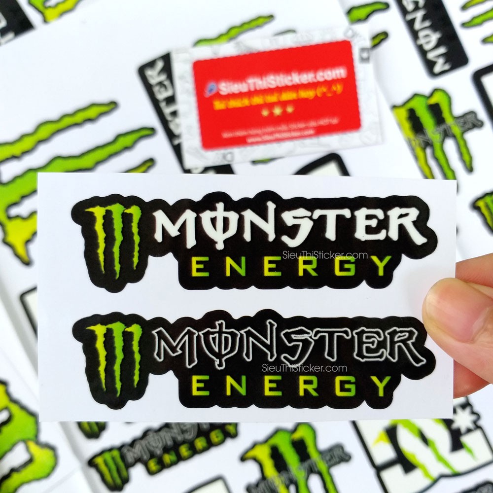 Tem Dán Xe Monster mẫu 01 Dán Xe Máy, Xe Đạp Điện, Nón Bảo Hiểm Chống Thấm Nước, Chống Phai Màu