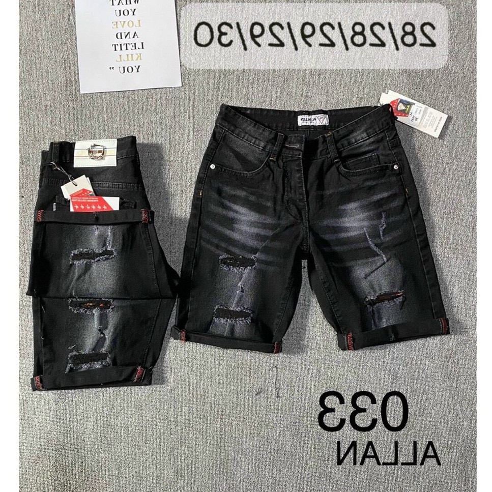Quần short jean nam đen rách cao cấp - chất liệu denim co giãn tốt ( Hàng chuẩn QC ) Lady-Hn Store88 HTB04