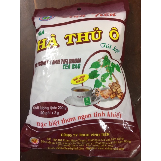 Trà HÀ THỦ Ô Vĩnh Tiến 100 túi lọc