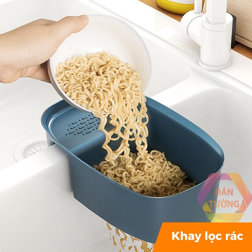 Khay lọc rác bồn rửa bát đa năng MDT, giá lọc rác kèm để đồ treo ở bồn rửa chén bát với lỗ thoát nước khô ráo _ KLR