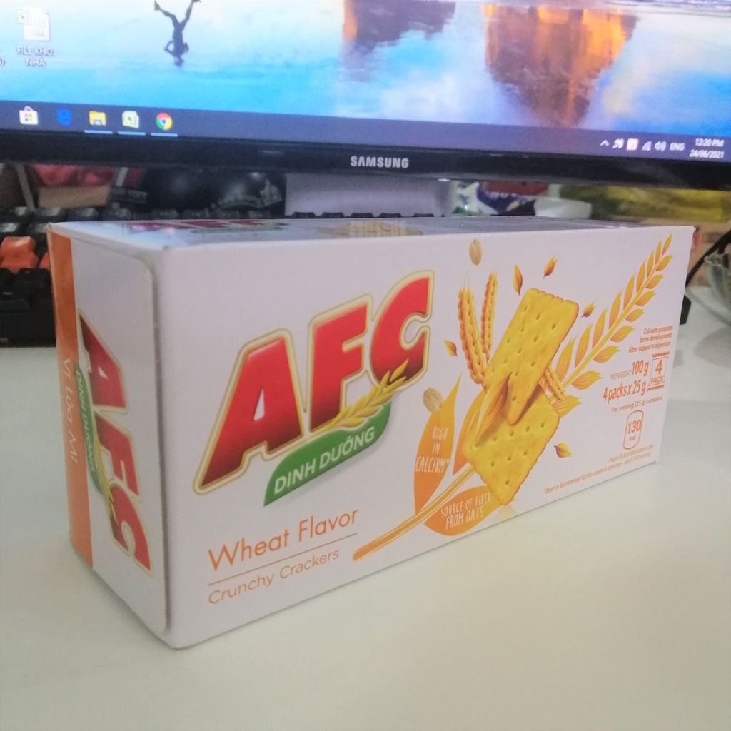 Bánh Cracker AFC Dinh Dưỡng Vị Lúa Mì (Hộp 100g)