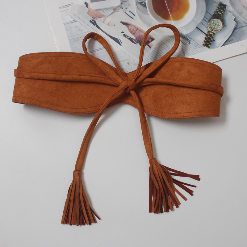 Thắt Lưng Nhung Thắt Nơ Tua Rua Thời Trang Chất Lượng Cao Cho Nữ
