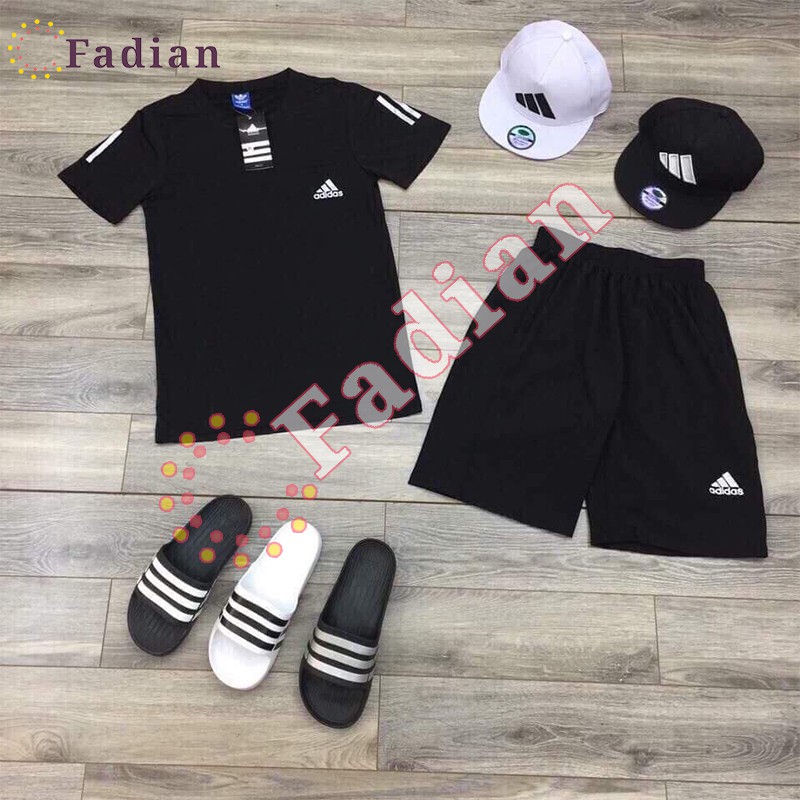 Set đồ bộ nam nữ, bộ quần áo thể thao nam tay ngắn chất thun lạnh phối 3 sọc tay và chân phong cách Ulzzang Unisex | BigBuy360 - bigbuy360.vn