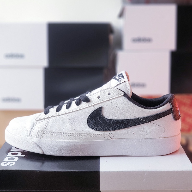 Giày _Nike Blazer Low Black White, size 42, real 2hand