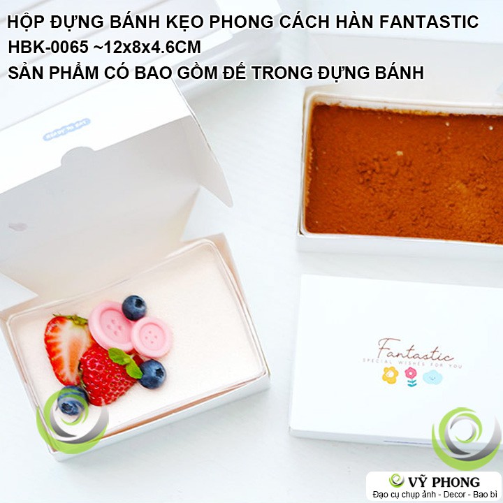 SET 5 HỘP ĐỰNG BÁNH KẸO + ĐẾ LÓT NHỰA TRONG PHONG CÁCH HÀN QUỐC ĐỂ BÁNH KEM TIRAMISU HBK-0065