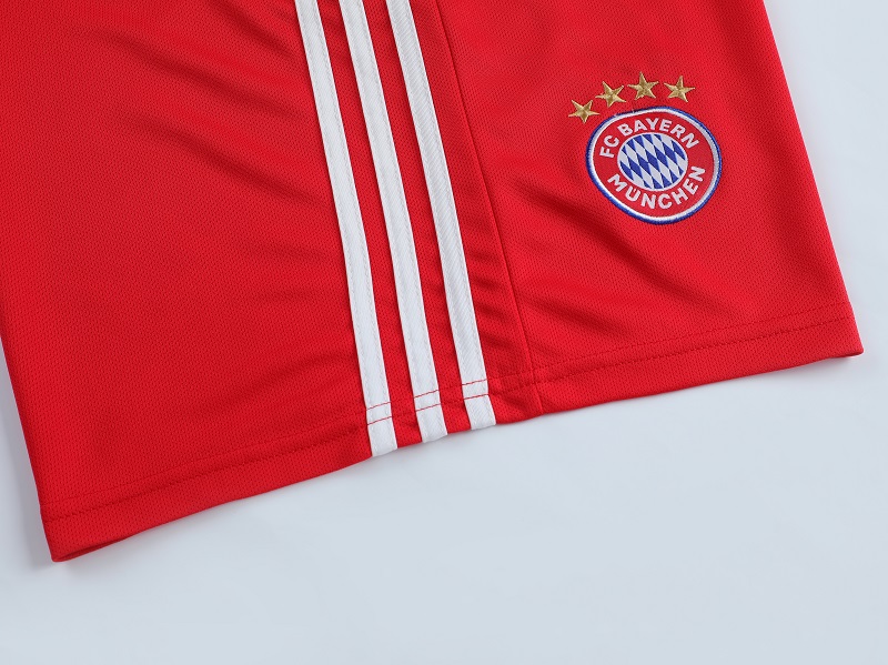 SoulChef Football Jerseys 2020-2021 FC Bayern Munich Home Football Shirt Set Classic Red Three Bars Football Suit