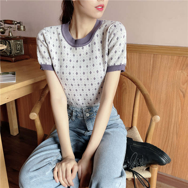 SUXI Áo Sơ Mi Tay Ngắn Cổ Tròn Dáng Rộng Thời Trang Dành Cho Nữ